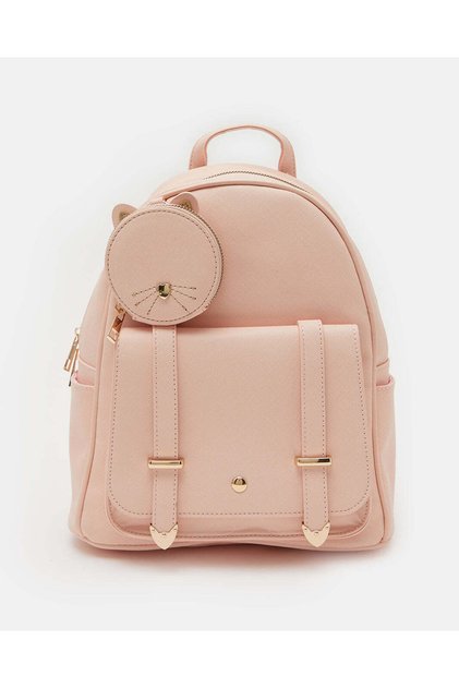 Girls Pink Embellished Backpack