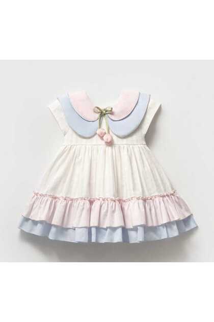 Girl's Tulip Collar Detail Lined Dress