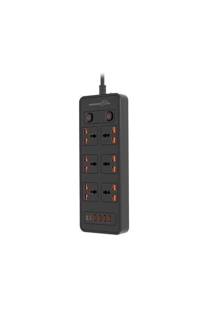6 AC Power Strip with Dual Switch, 4 USB-A & 2 USB-C Ports, 3000W, 3M UK Plug Extension