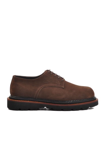 Brown Nubuck Genuine Leather Men's Classic Shoes Premium