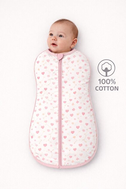 100% Cotton Organic Soft Combed Cotton Sleeping Bag Newborn Zippered Swaddle 60X35 cm