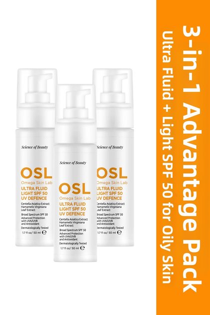 Ultra Fluid Light 3-Piece Set Spf50 Uv Defense I g Sun Protection Cream for Oily Skin 3-Piece Set 50 ml