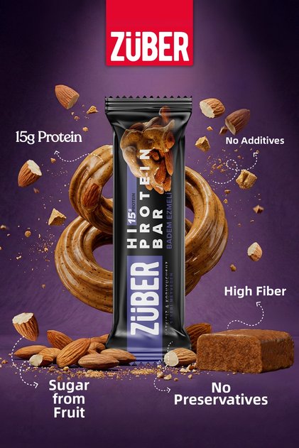 Hi Protein Almond Butter High Protein Bar 45g X 12 Pieces (15g Protein)