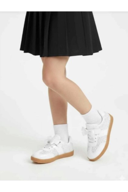 Girl's Velcro Bow and Glitter Sneakers Bnt192