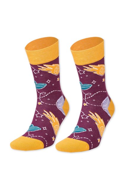Unisex Space Patterned Colorful Socket Socks