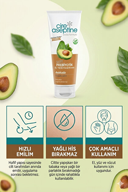 Cire Aseptine Soft Avokado Prebiyotik Nemlendirici Bakım Kremi 75