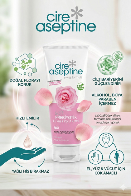 Cire Aseptine Krem 75 ml Prebiyotik Gül - Fiyatı, Yorumları