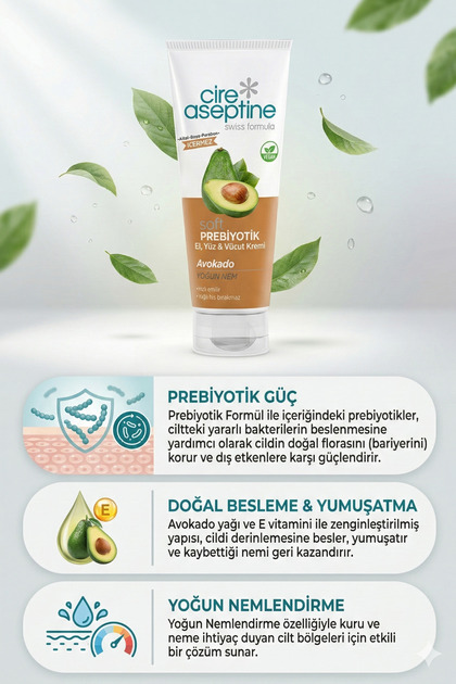 Cire Aseptine Soft Avokado Prebiyotik Nemlendirici Bakım Kremi 75