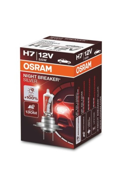 Bec H7 cu întrerupător de noapte argintiu +100% 12V 55W