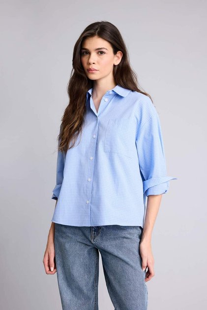 100% Cotton Oversized Poplin Long Sleeve Shirt H1858Ax26Sp