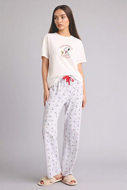 すぬーぴー　 2セット Defacto Snoopy Regular Fıt Kısa Kollu 2'li Takım G8320AX26SP
