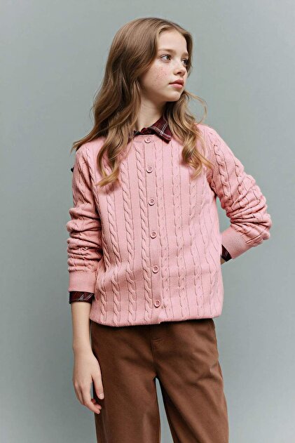 Crew Neck Cardigan for Girls G6979A826Sp