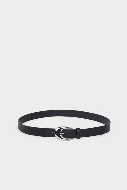 Women's Oval Buckle Faux Leather Casual Belt G7902Axns