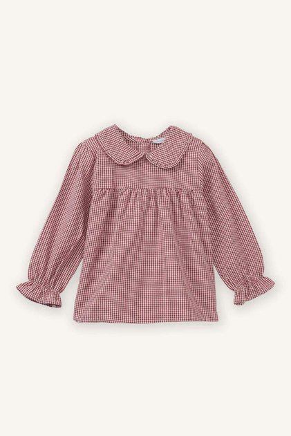 100% Cotton Gingham Poplin Shirt Baby Girl G8135A526Sp