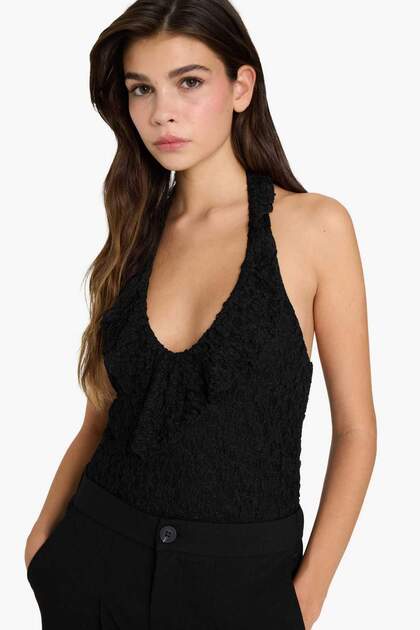 Halter Neck Lace Blouse G5704Ax25Wn