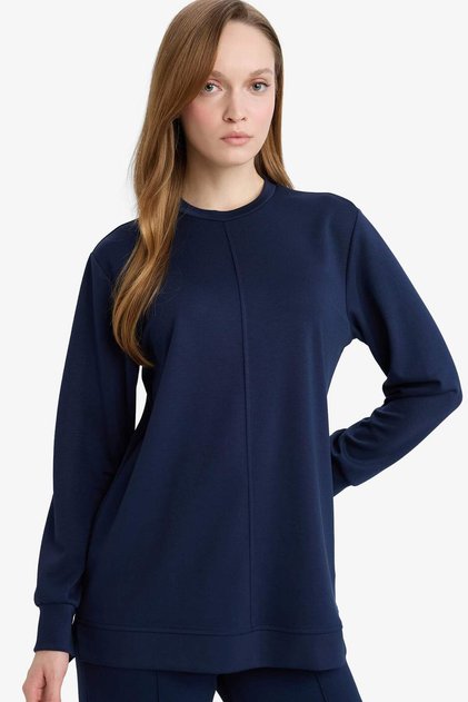 Regular Fit Crew Neck Long Sleeve Tunic F5117Ax26Sp