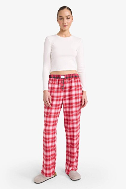 Pantaloni de pijama în carouri din flanel cu potrivire normală G1603AX25WN