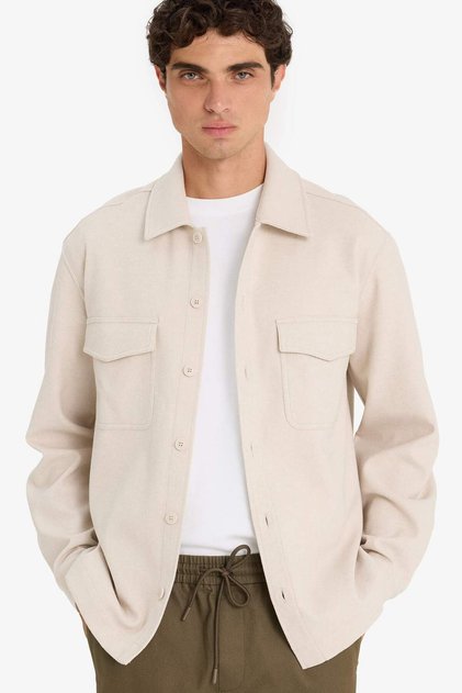 Warm Buttoned Shirt Jacket E9251Ax25Au