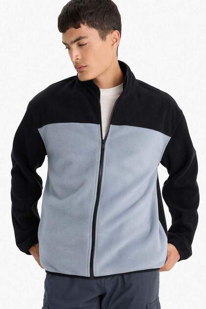 Warm Relax Fit Half Turtleneck Zippered Fleece Cardigan F0449Ax25Au