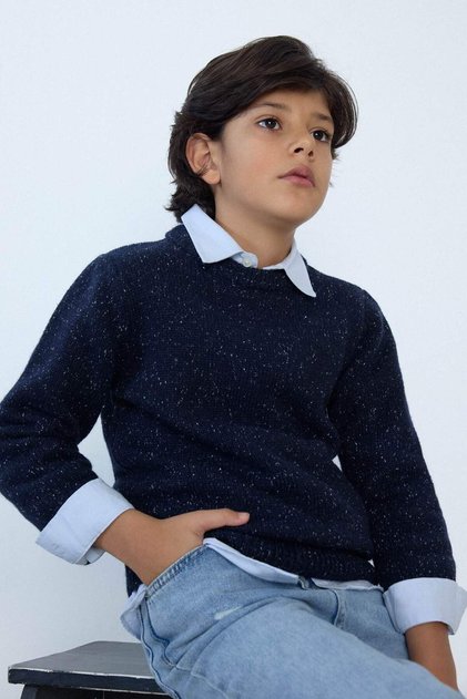Crew Neck Knitwear Sweater for Boys G4488A825Cw