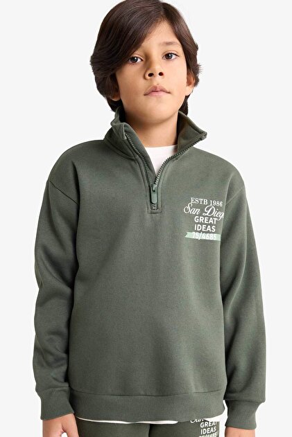 Defacto Erkek Bebek Bisiklet Yaka Baskılı Sweatshirt E9222A525AU