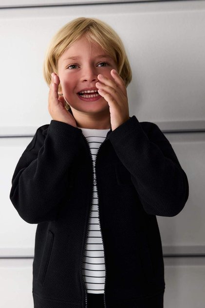 Shirt Collar Zippered Cardigan Baby Boy G1956A525Au