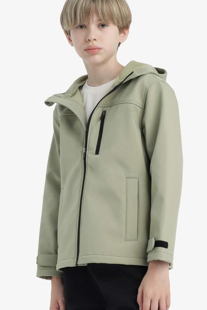 Water Repellent Hooded Fleece Lined Raincoat for Boys C6553A825Au