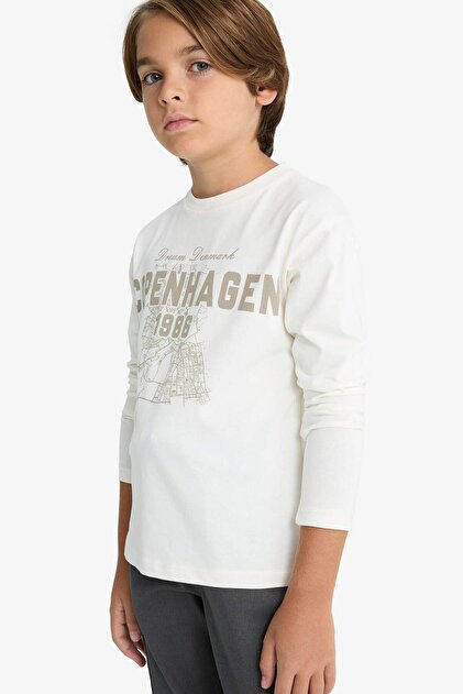 100% Cotton Crew Neck Printed Long Sleeve T-Shirt Boys E9530A825Au