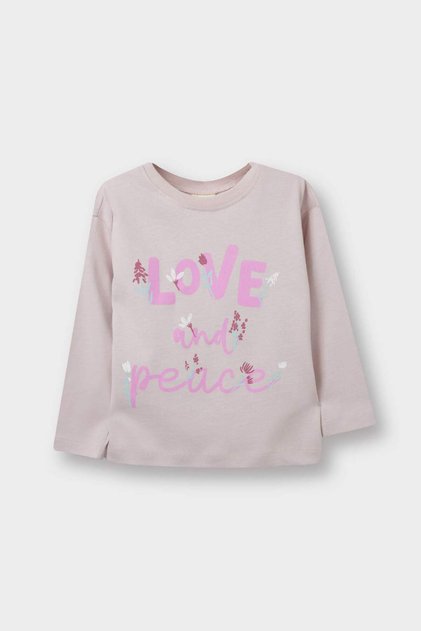100 % Baumwolle, bedrucktes Langarm-T-Shirt mit Rundhalsausschnitt für Babys (Mädchen) E9195A525AU
