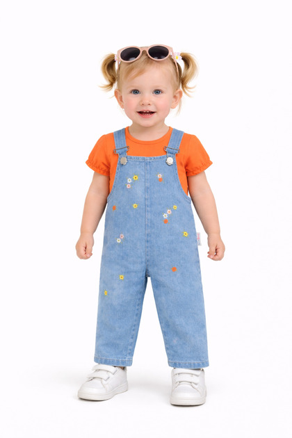 Baby Girl Salopet / Salopet Baby Girl Set Floral Baby Girl Salopet 2-Piece Set 9-12-18-24 Months