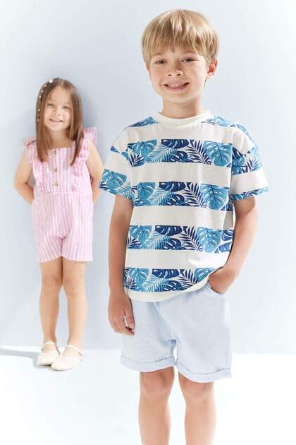 Elastic Waist Shorts for Baby Boy C3420A525Sm