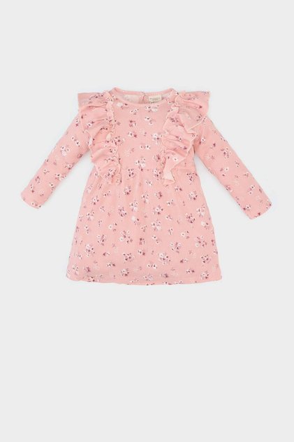 Floral Long-Sleeve Waffle Dress for Baby Girl D9563A525SP