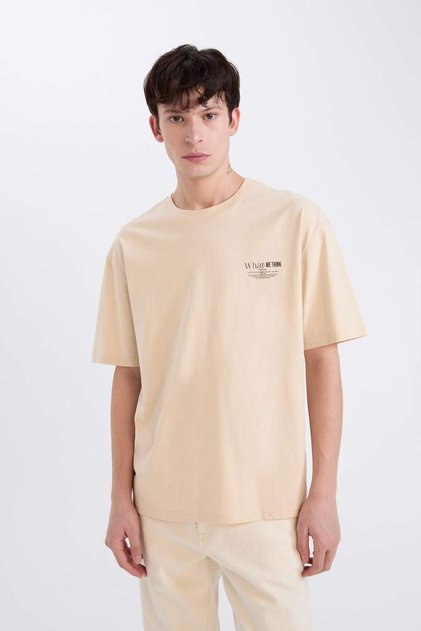 100% Cotton Oversize Wide Fit Crew Neck Printed Short Sleeve T-Shirt D8594Ax25Sp