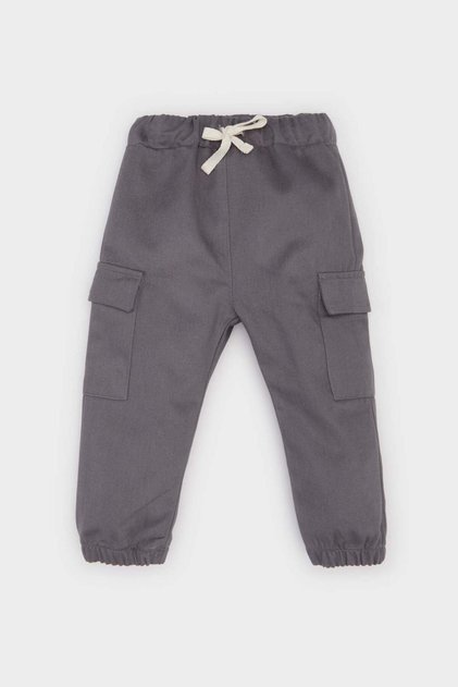Elastic Waist Cargo Pocket Gabardine Trousers for Baby Boy E2010A525Sp