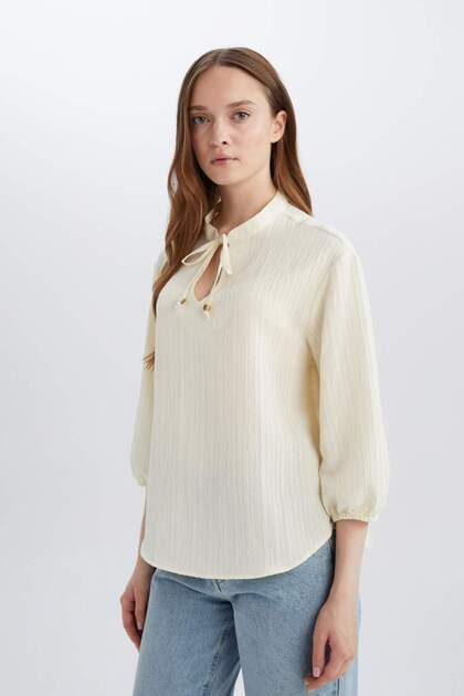 Defacto Regular Fit Apaş Yaka Uzun Kollu Gömlek E1651AX25SP