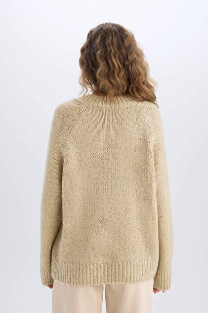 Defacto Oversized V-Neck Knit Sweater A3264Axns - Trendyol