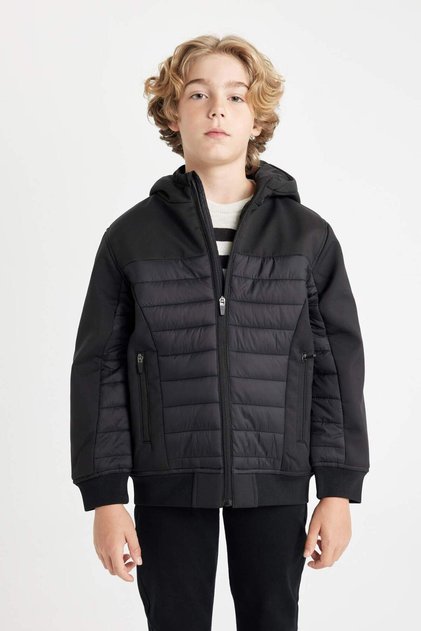 Boy's Hooded Windproof Coat with Zipper Pockets C7668A824Au