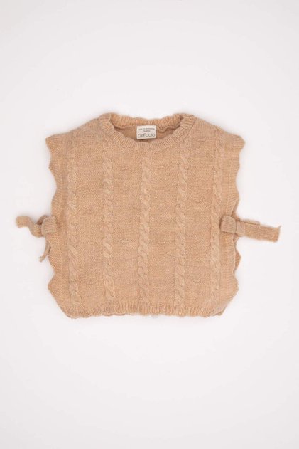 Baby Girl Crew Neck Side Tie Knitwear Sweater C8086A524Au