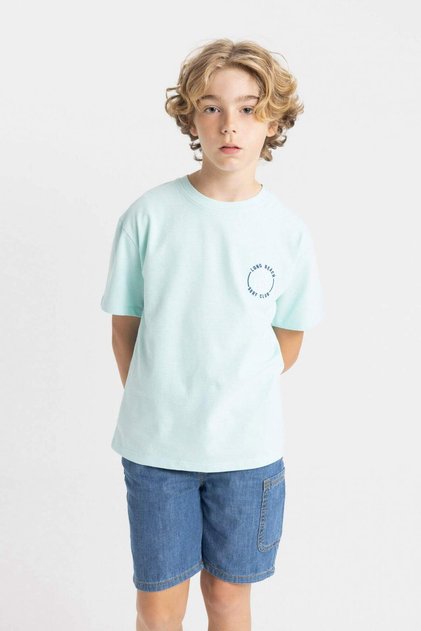 Crew Neck Printed Short Sleeve T-Shirt Boys C3301A824Sm