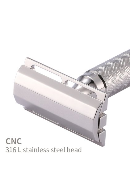 CNC 316L Stainless Steel Double Edge Safety Razor Head Manual Shaver Accessories (Without Handle)