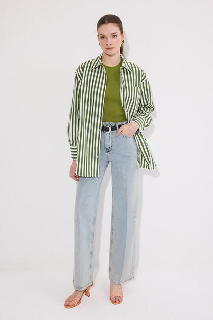 Thick Striped Ove Oversized Mlek