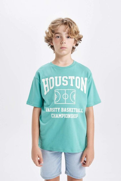 Crew Neck Printed Short Sleeve T-Shirt Boys' C4649A824Sm