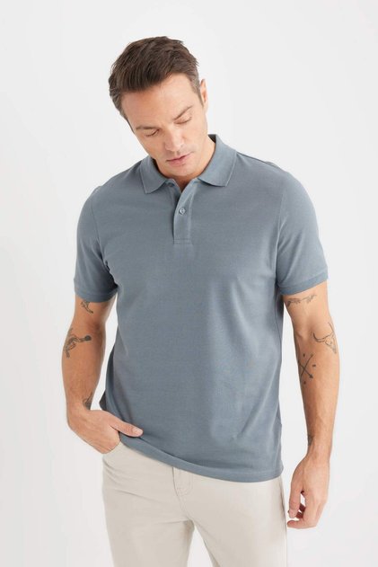 New Regular Fit Short Sleeve Polo Basic T-Shirt C1293Ax24Sp