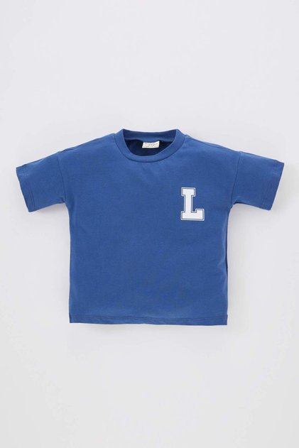 Baby Boy Crew Neck Printed Basic Short Sleeve T-Shirt B7011A524Sm
