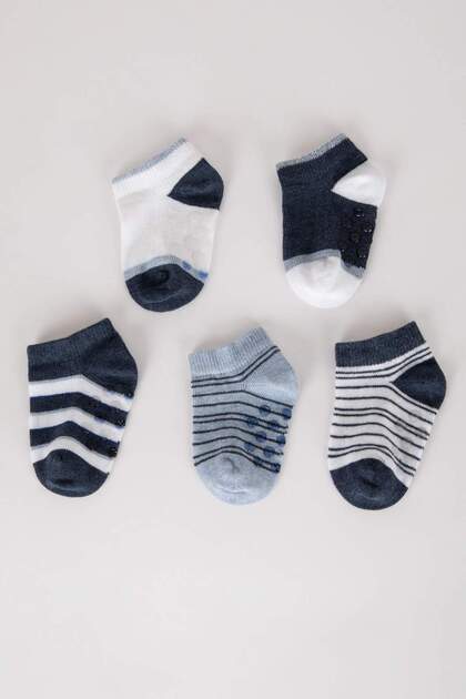 Seamless 5-Pack Cotton Booties Socks for Baby Boy A1405A5Ns