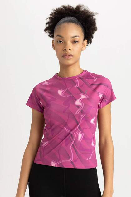 Athlete Printed Slim Fit Short Sleeve T-Shirt A4863ax23sm