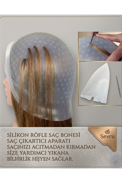 Silikon Saç Bonesi Tığ + Röfle Delikli Silikon Bone