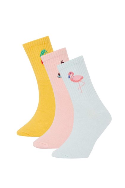 Girl's 3-Piece Cotton Fun Socks N1748A621Sp