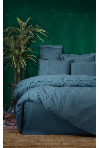 Double jacquard satin duvet cover set sante petrol