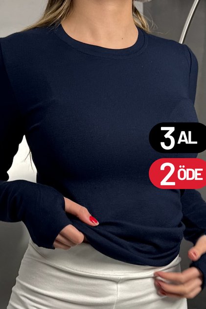 Women's Buzzy Finger-Looped Crew Neck Basic Body 3125